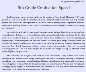 5th grade graduation speech