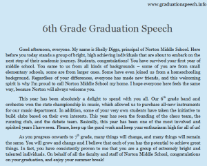 6th grade graduation speech