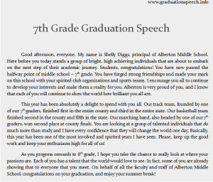 7th grade graduation speech